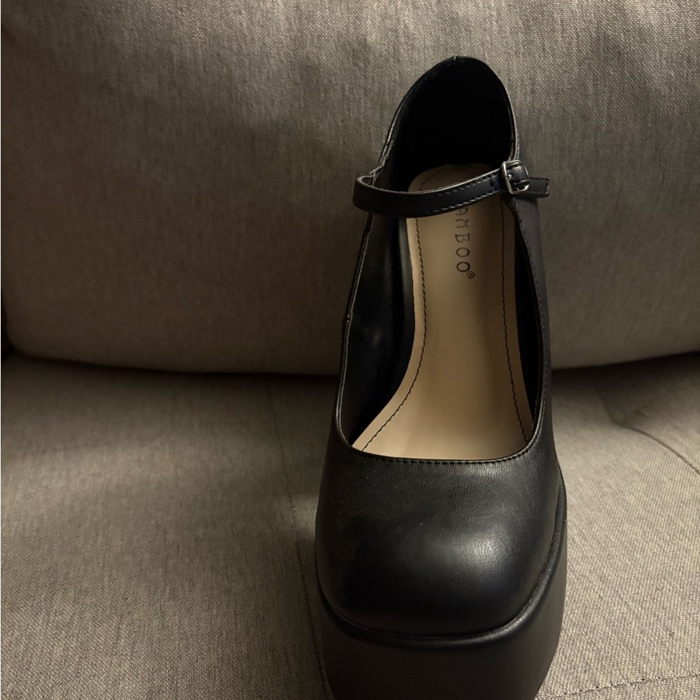 BAMBOO Black Platform Mary Jane Shoes